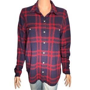 Faherty Red and Blue Plaid Shirt Size S